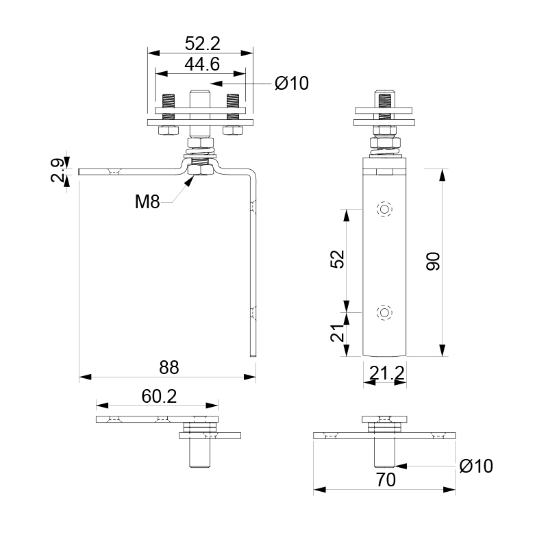 EDGE DOOR PIVOT N32 FOLDING DOORS m.432 / 80kg